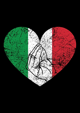 Italy Italian Heart Flag H