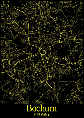 Bochum City Map Germany
