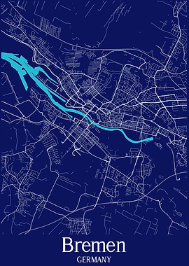 Bremen City Map Germany