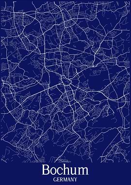 Bochum City Map Germany