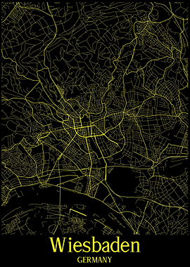 Wiesbaden Map Germany