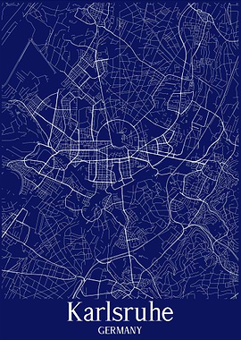Karlsruhe City Map Germany