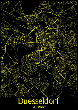 Dusseldorf Map Germany