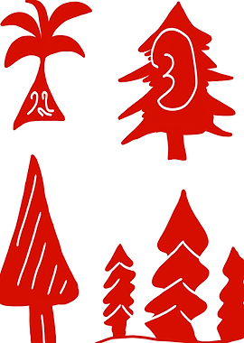 red tree white background