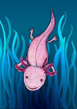 Axolotl in the water