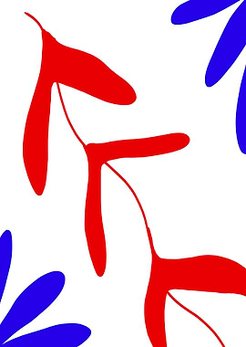 blue red leaves background