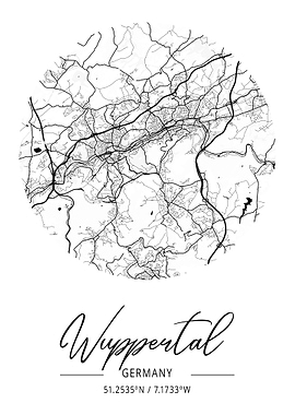 Wuppertal City Map Germany