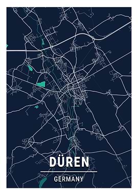 Duren City Map Germany