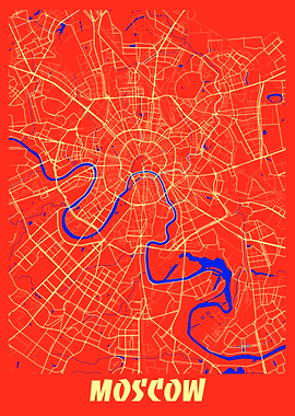 Moscow City Map Russia