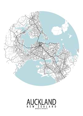 Auckland City Map Circle