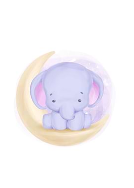 Moon Elephant sleeping