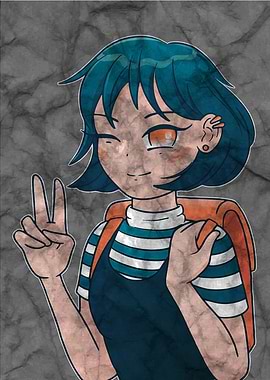 Anime School Girl Wall Art