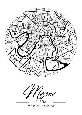 Moscow City Map Russia