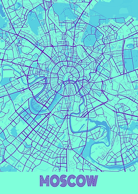 Moscow City Map Russia