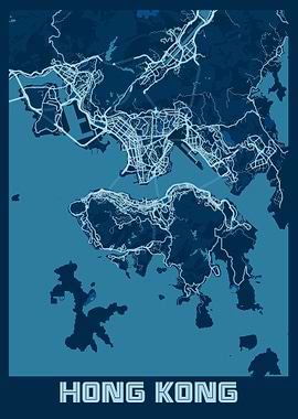 Hong Kong City Map China