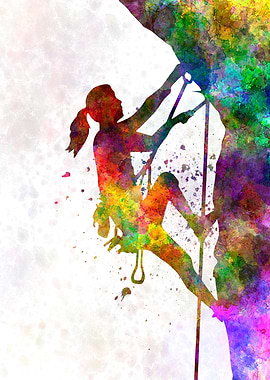 Climber in watercolor