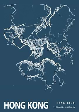 Hong Kong City Map China