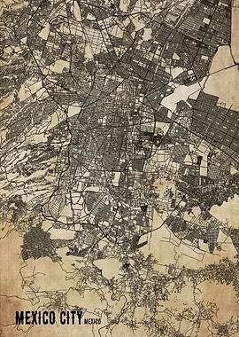 Mexico City Vintage Map