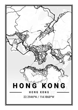 Hong Kong City Map China