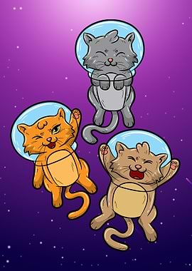 Funny Astronaut Space Cats