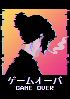 Waifu Anime Girl Smoking