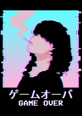 Waifu Anime Girl Smoking