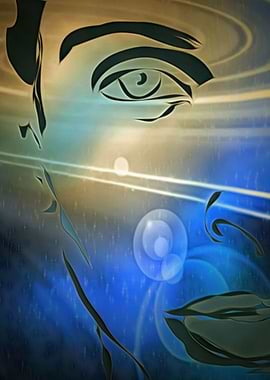 Woman portrait in space