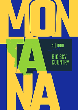 Montana usa state map