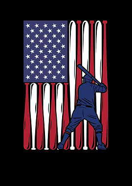 Baseball American Flag USA