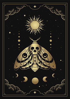 Death moth tarot card