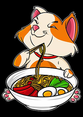 Japanese Kawaii Cat Noodle