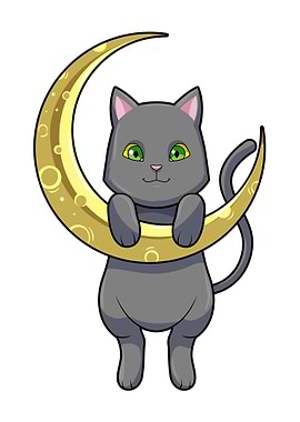 Cat Night Moon