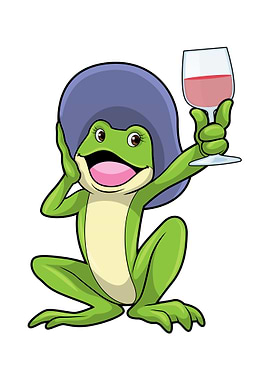 Frog Glass of Red wine