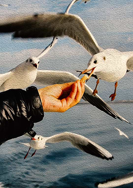 Feeding Seagull