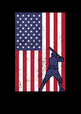 Baseball American Flag USA
