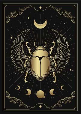 winged scarab tarot card