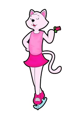 Cat Ice skating Flower