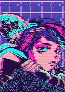 Sad Anime Girl Vaporwave