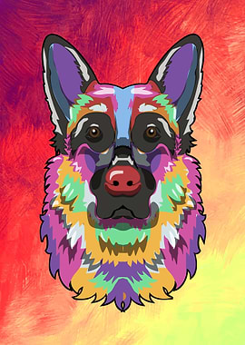 German Shepherd Splash Dog