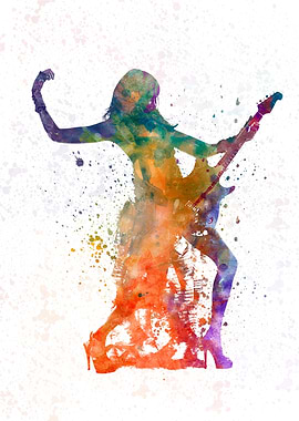 woman playing guitar