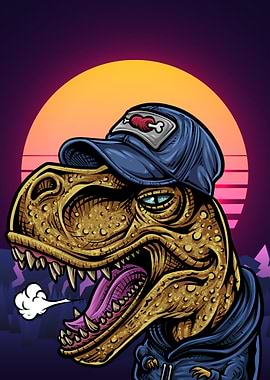 Retro Dinosaur Trex 80s