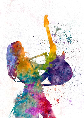 woman playing guitar