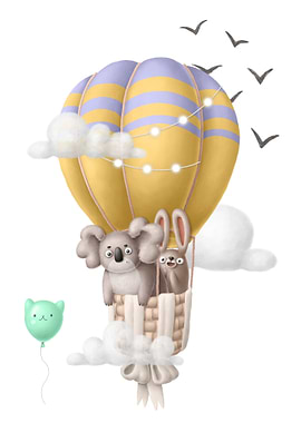 Rabbit hot air balloon
