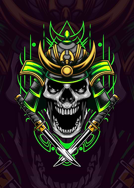 Fire Samurai Skull 05