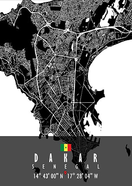 DAKAR MAP SENEGAL