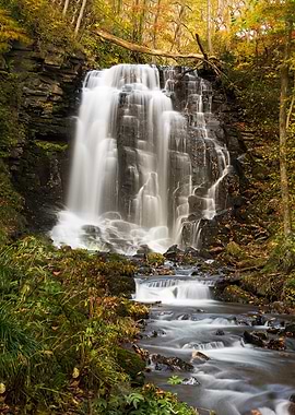 Autumn waterfall in Japan