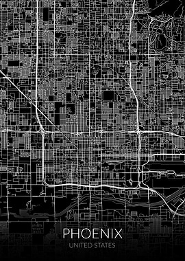 Phoenix Map Black USA