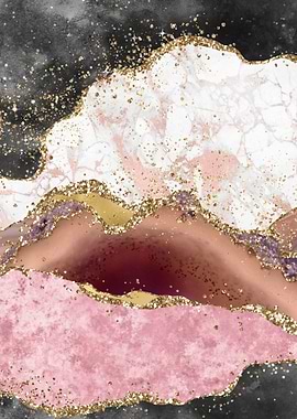 Pink Glitter Agate 01