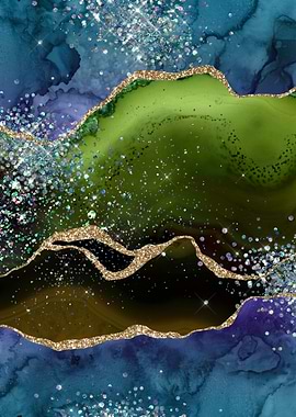 Peacock Glitter Agate 05