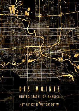 DES MOINES MAP USA